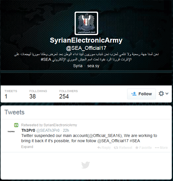 Syrian Electronic Army Twitter Suspended after eBay and PayPal Attacks, Freedom Hacker
