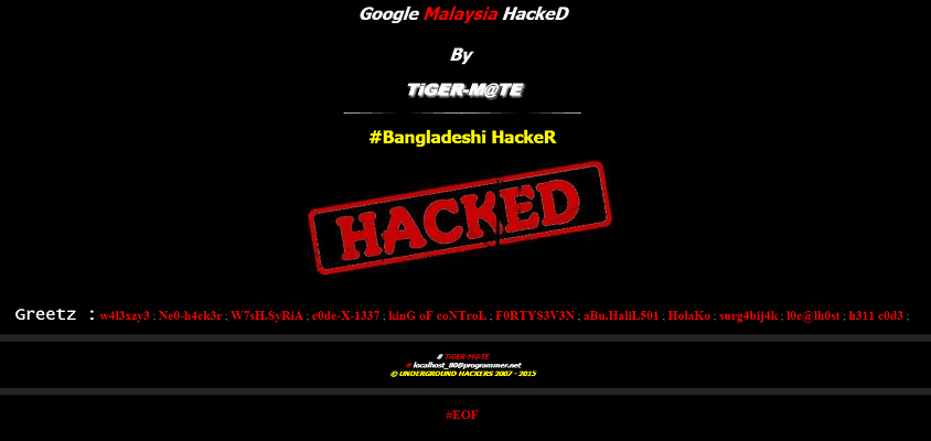Google Malaysia Hacked and Defaced by Bangladeshi Hackers